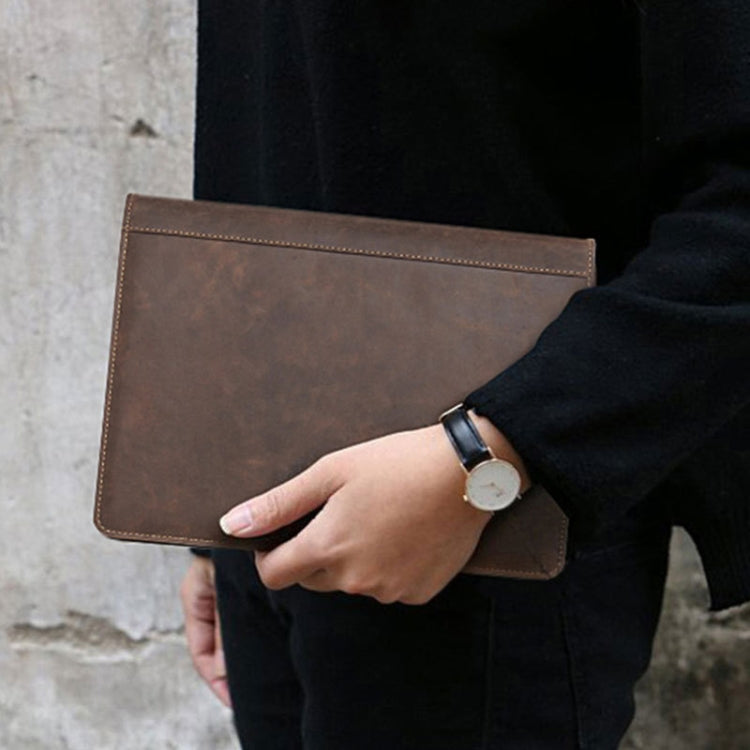 CF2012 For iPad Pro 11 / 10.5 inch Retro Crazy Horse Texture Buckle Multifunctional Tablet PC Protective Leather Case with Photo Holder & Mobile Phone / Notebook / Coin Pockets & Card Slots & Pen Slot