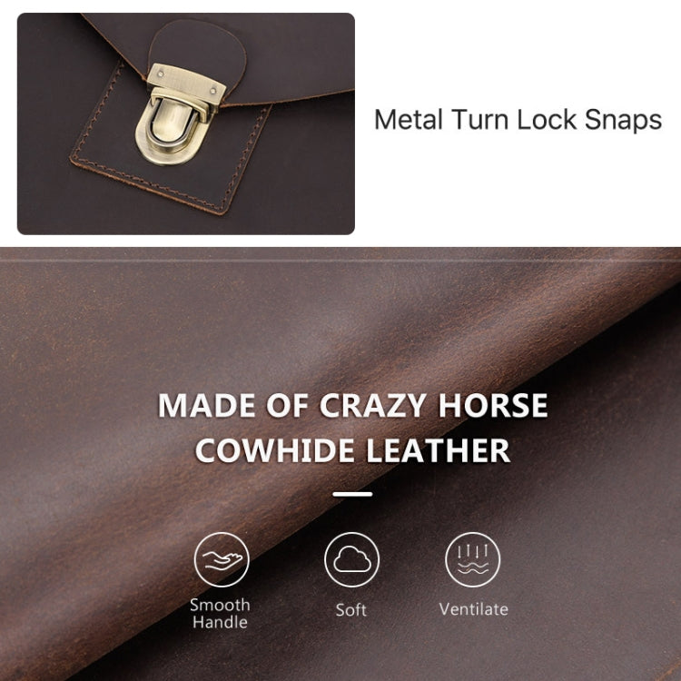 CF2020A For iPad Pro 12.9 inch Retro Crazy Horse Texture Envelope Clamshell Tablet PC Protective Leather Case