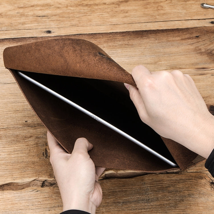 CF2020A For iPad Pro 12.9 inch Retro Crazy Horse Texture Envelope Clamshell Tablet PC Protective Leather Case