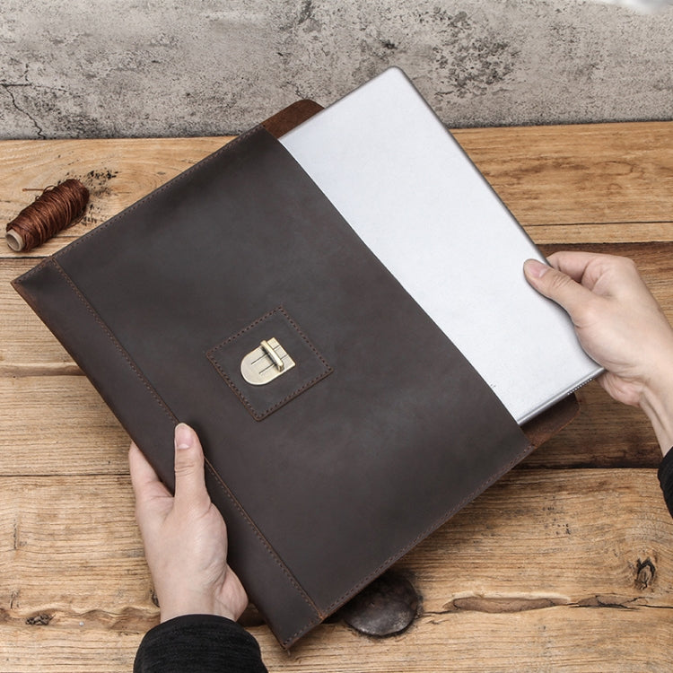 CF2020A For iPad Pro 12.9 inch Retro Crazy Horse Texture Envelope Clamshell Tablet PC Protective Leather Case