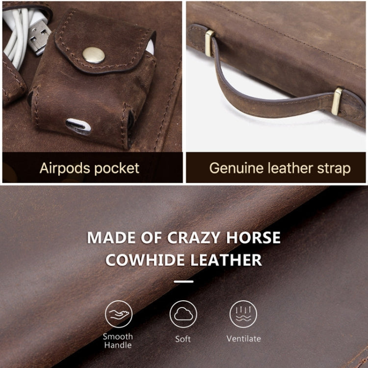 CF2017 For Galaxy 11 / 10.5 / 9.7 inch Retro Crazy Horse Texture Zipper Multifunctional Tablet PC Protective Leather Case with Card Slots & Pen Slot & Photo Holder