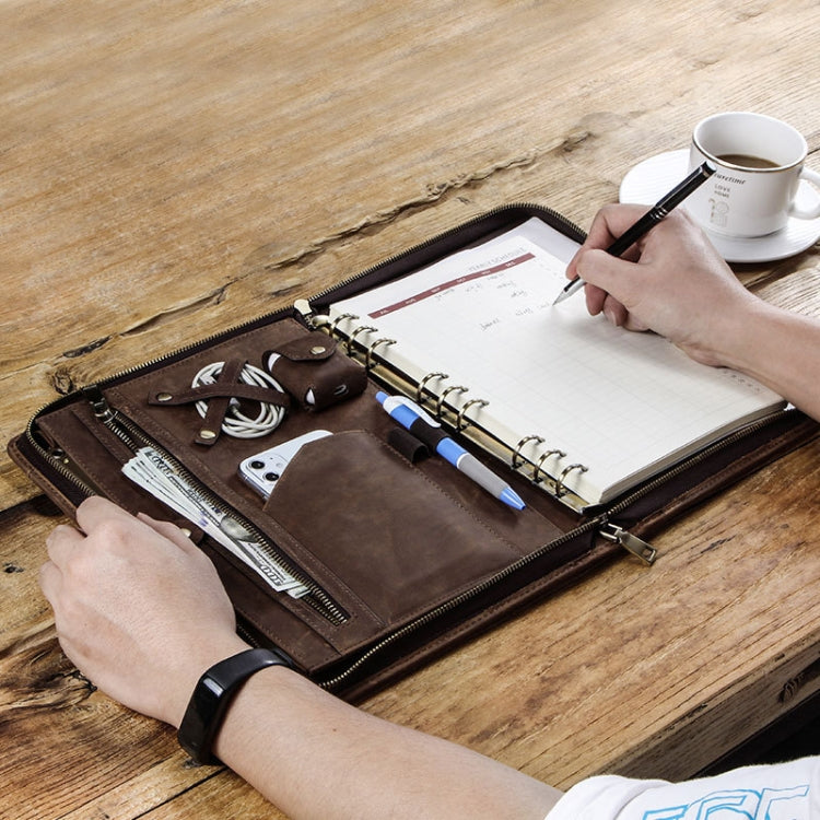 CF2017 For Galaxy 11 / 10.5 / 9.7 inch Retro Crazy Horse Texture Zipper Multifunctional Tablet PC Protective Leather Case with Card Slots & Pen Slot & Photo Holder