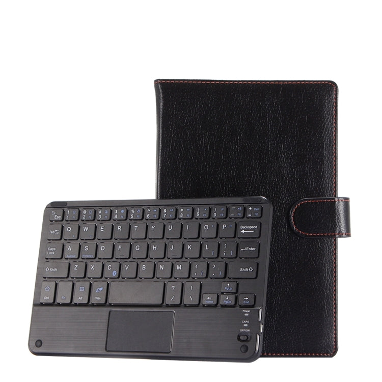 Universal Bluetooth V3.0 Keyboard Detachable Litchi Texture PU Leather Tablet Case with Touchpad for 7-8 inch Tablet PC(Black)