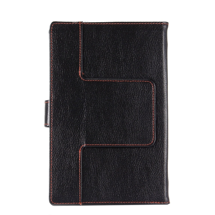 Universal Bluetooth V3.0 Keyboard Detachable Litchi Texture PU Leather Tablet Case with Touchpad for 7-8 inch Tablet PC(Black)