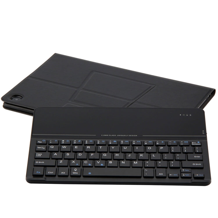 Detachable Magnetic Bluetooth Keyboard Ultrathin Toughened Glass Mirror Leather Tablet Case for Huawei MediaPad M5 10.8 inch, with Holder