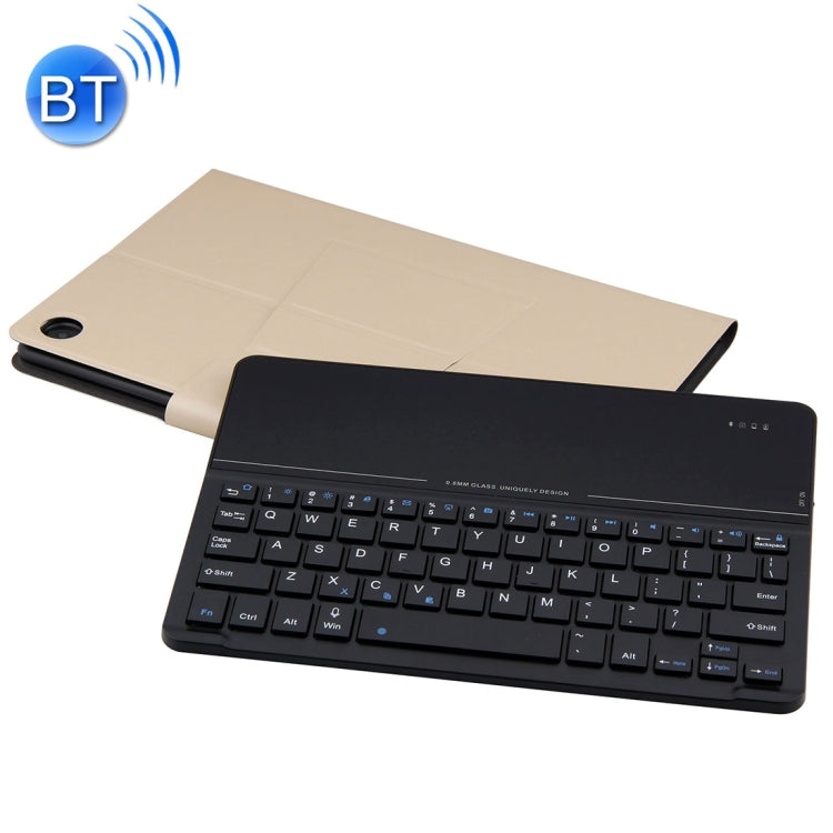Detachable Magnetic Bluetooth Keyboard Ultrathin Toughened Glass Mirror Leather Tablet Case for Huawei MediaPad M5 10.8 inch, with Holder