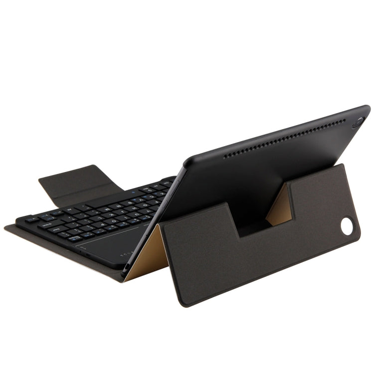 Detachable Magnetic Bluetooth Keyboard Ultrathin Toughened Glass Mirror Leather Tablet Case for Huawei MediaPad M5 10.8 inch, with Holder