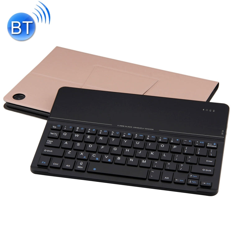 Detachable Magnetic Bluetooth Keyboard Ultrathin Toughened Glass Mirror Leather Tablet Case for Huawei MediaPad M5 10.8 inch, with Holder