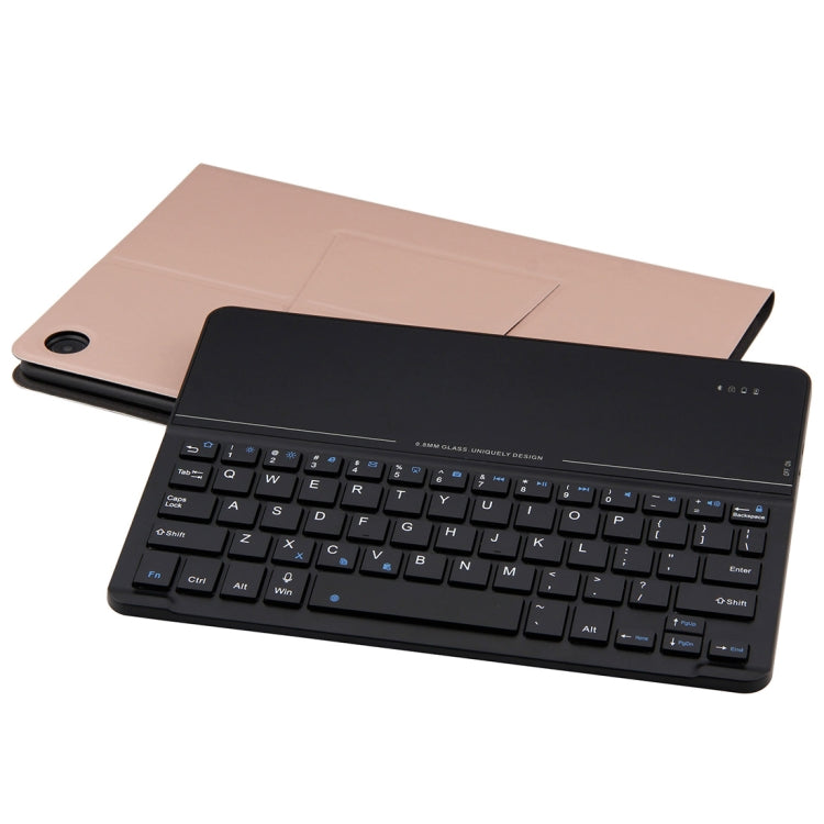 Detachable Magnetic Bluetooth Keyboard Ultrathin Toughened Glass Mirror Leather Tablet Case for Huawei MediaPad M5 10.8 inch, with Holder