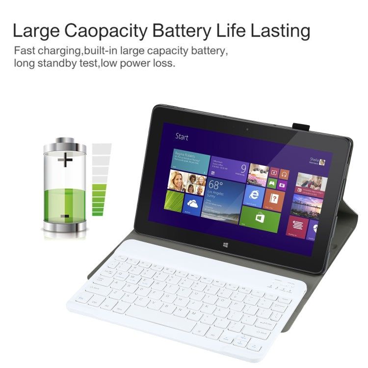 AM12 2 in 1 Removable Bluetooth Keyboard + Protective Leather Tablet Case with Holder for Lenovo Tab P11 (Tab-J606F)