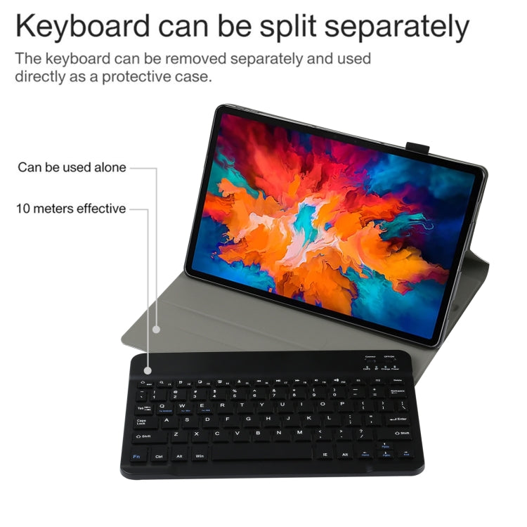 AM13 2 in 1 Removable Bluetooth Keyboard + Protective Leather Tablet Case with Holder for Lenovo Tab P11 Pro (TB-XJ706F)