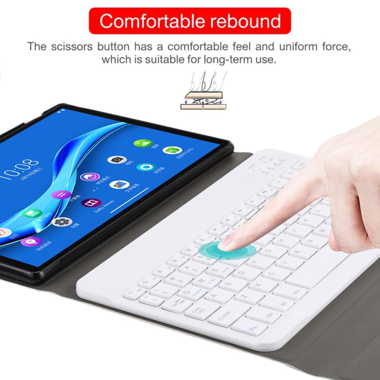 AM10 2 in 1 Removable Bluetooth Keyboard + Protective Leather Tablet Case with Holder for Lenovo M10 FHD Plus 10.3 inch