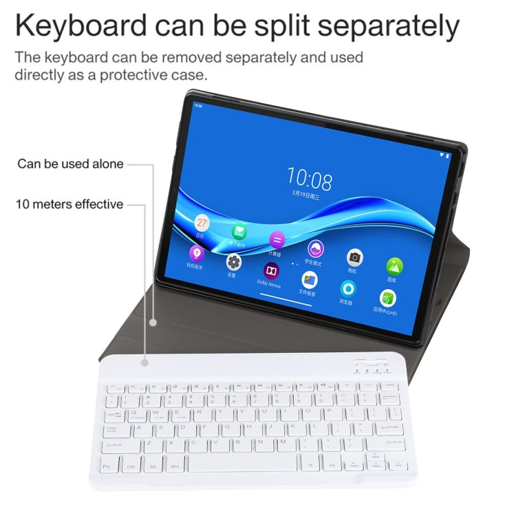 AM10 2 in 1 Removable Bluetooth Keyboard + Protective Leather Tablet Case with Holder for Lenovo M10 FHD Plus 10.3 inch