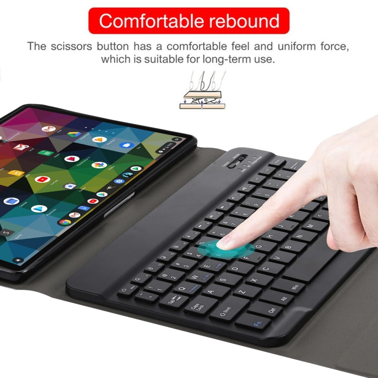 AM11 2 in 1 Removable Bluetooth Keyboard + Protective Leather Tablet Case with Holder for Lenovo M10 FHD REL TB-X605FC/LC