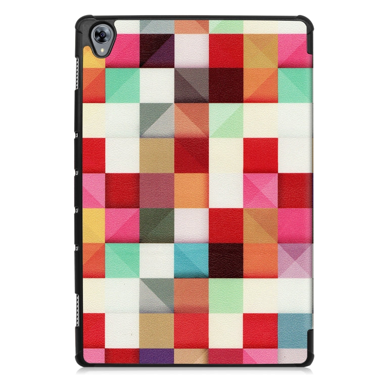 Cowhide Texture Magic Cube Pattern Colored Drawing Horizontal Flip Leather Case for Huawei Mediapad M6 10.8, with Holder