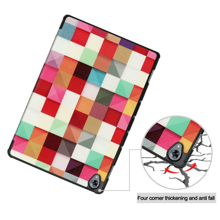 Cowhide Texture Magic Cube Pattern Colored Drawing Horizontal Flip Leather Case for Huawei Mediapad M6 10.8, with Holder
