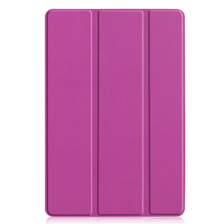 Tri-fold Cowhide Texture Horizontal Flip Leather Case for Huawei Mediapad M6 10.8, with Holder & Sleep / Wake-up Function