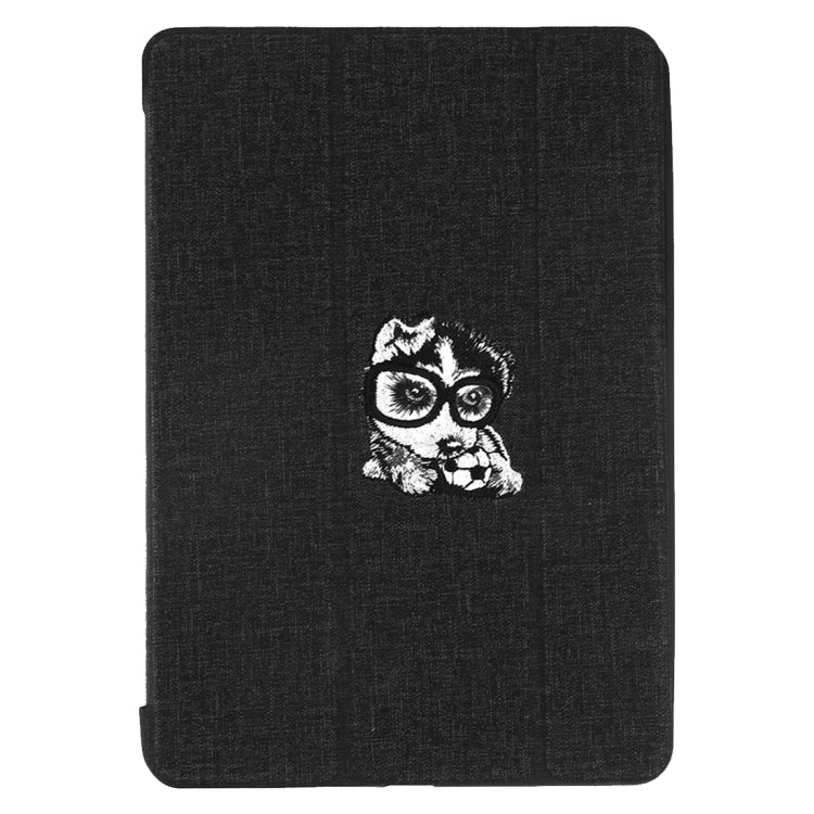 Embroidered cartoon Pattern Left and Right Flip Leather Case for iPad Mini 5 / 4 , with Three-folding Holder & Sleep / Wake-up Function & Pen Slot