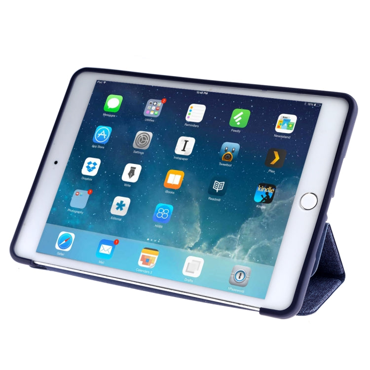 Embroidered cartoon Pattern Left and Right Flip Leather Case for iPad Mini 5 / 4 , with Three-folding Holder & Sleep / Wake-up Function & Pen Slot