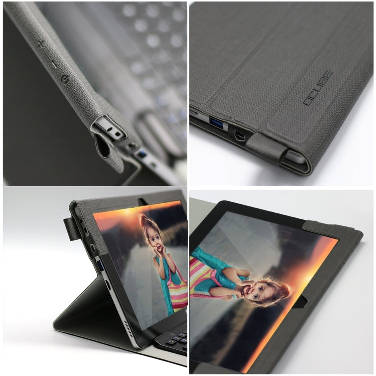 OCUBE for Cube iwork1X (WMC1249) Ultrathin Herringbone Texture Horizontal Flip Leather Case with Holder(Black)