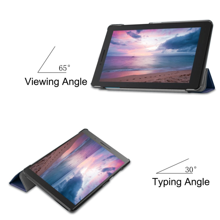 Custer Texture Horizontal Deformation Flip Leather Case for Lenovo Tab E8 TB-8304F, with Three-folding Holder