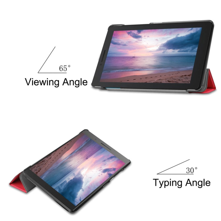 Custer Texture Horizontal Deformation Flip Leather Case for Lenovo Tab E8 TB-8304F, with Three-folding Holder