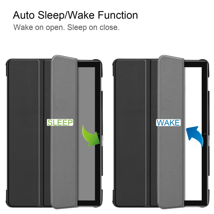 Custer Texture Horizontal Deformation Flip Leather Case for Huawei MediaPad M6 10.8 / Matepad 10.8 (2020), with Three-folding Holder & Sleep / Wake-up Function