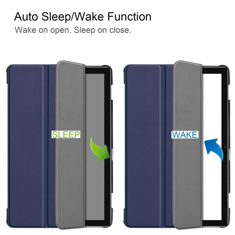 Custer Texture Horizontal Deformation Flip Leather Case for Huawei MediaPad M6 10.8 / Matepad 10.8 (2020), with Three-folding Holder & Sleep / Wake-up Function