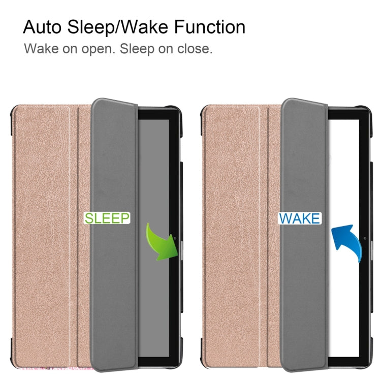 Custer Texture Horizontal Deformation Flip Leather Case for Huawei MediaPad M6 10.8 / Matepad 10.8 (2020), with Three-folding Holder & Sleep / Wake-up Function