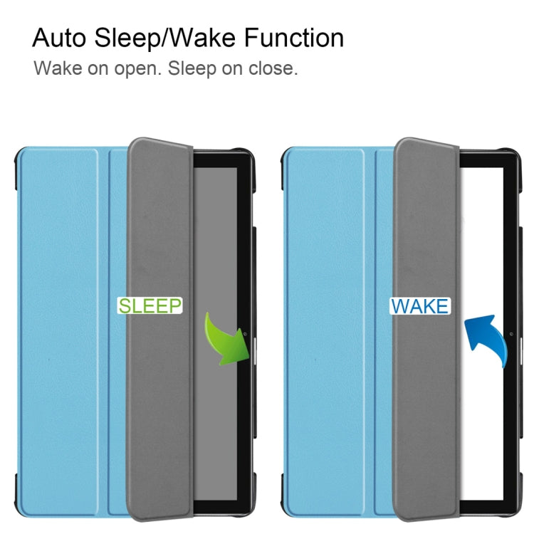 Custer Texture Horizontal Deformation Flip Leather Case for Huawei MediaPad M6 10.8 / Matepad 10.8 (2020), with Three-folding Holder & Sleep / Wake-up Function