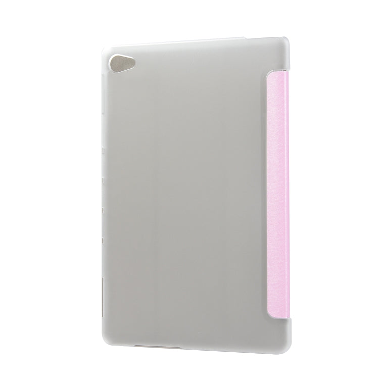 Silk Texture Horizontal Flip Leather Case with Three-Folding Holder for Huawei M5 Lite 10.1