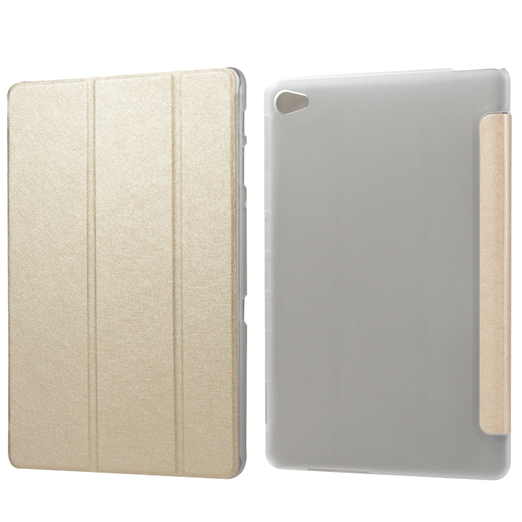 Silk Texture Horizontal Flip Leather Case with Three-Folding Holder for Huawei M5 Lite 10.1