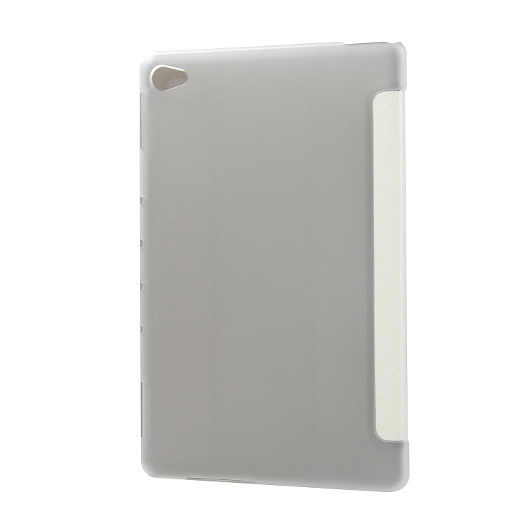 Silk Texture Horizontal Flip Leather Case with Three-Folding Holder for Huawei M5 Lite 10.1