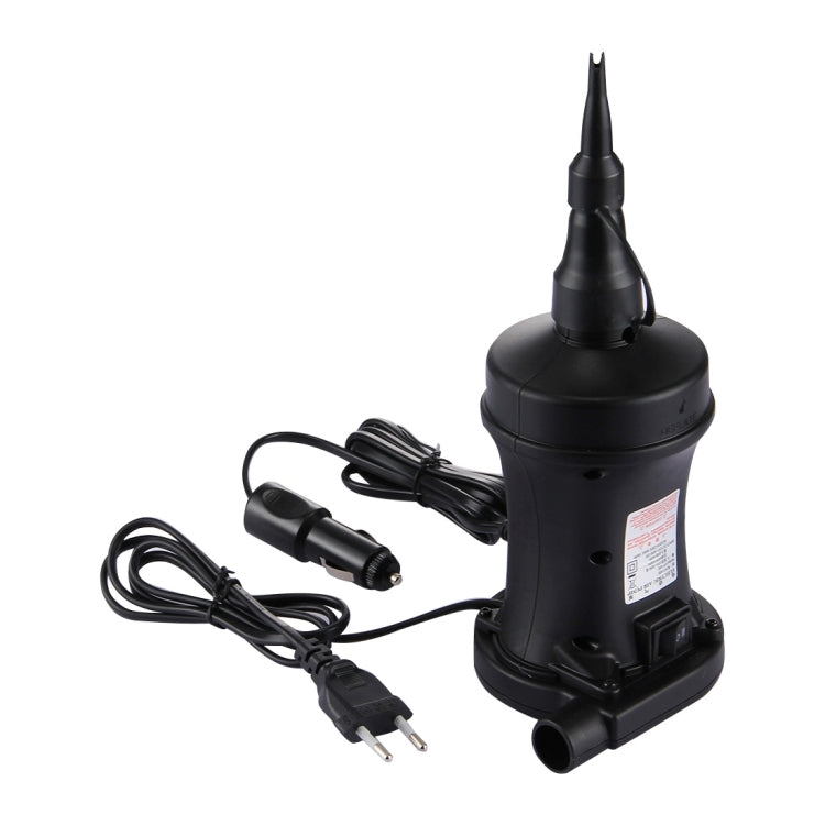 HT-458 220V Two-way Electric Inflation Deflation Air Pump with Car Charger, EU Plug(Black)