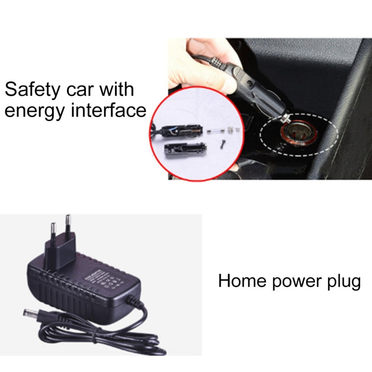 CZ-208 50-60W 2A 12V ABS Home Car Dual Purpose Small-scale Inflatable Pump, US Plug, Line Length: 1.8m(Black)