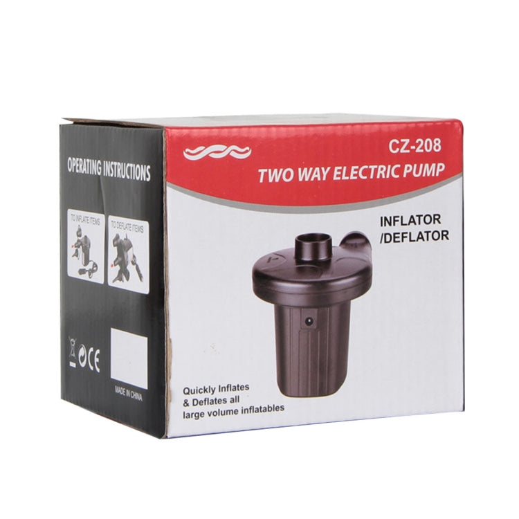 CZ-208 50-60W 2A 12V ABS Home Car Dual Purpose Small-scale Inflatable Pump, US Plug, Line Length: 1.8m(Black)