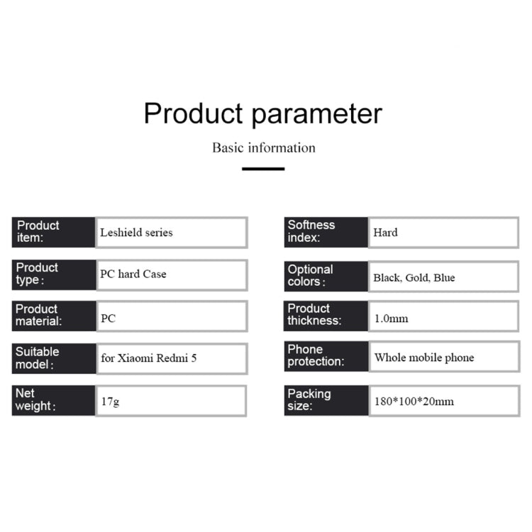 Lenuo Leshield Series for Xiaomi Redmi 5 PC Dropproof Protective Back Cover Case(Gold)