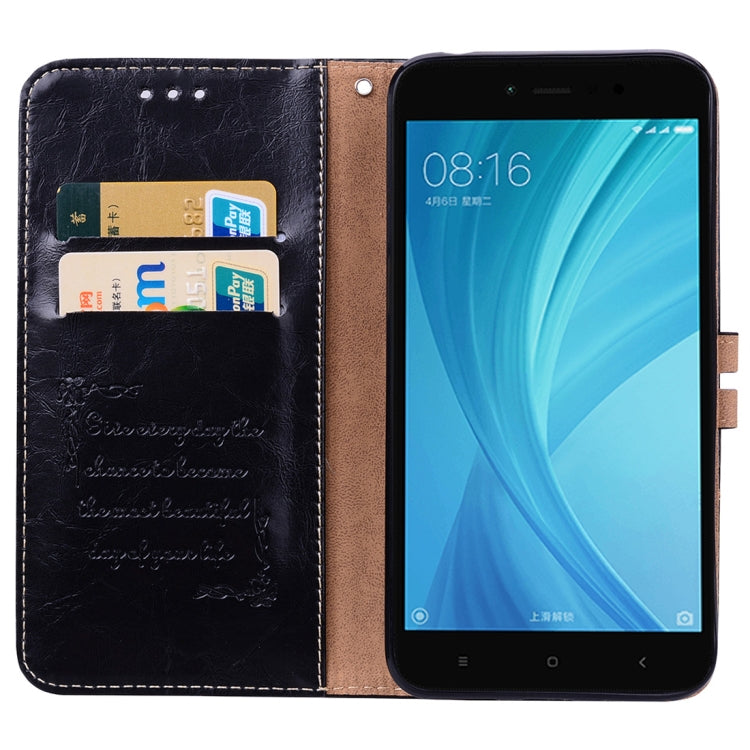 For Xiaomi Redmi Note 5A Pro / Prime Business Style Oil Wax Texture Horizontal Flip Leather Case with Holder & Card Slots & Wallet & Lanyard