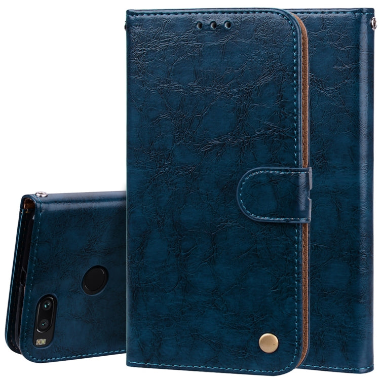 For Xiaomi Mi A1 & 5X Business Style Oil Wax Texture Horizontal Flip Leather Case with Holder & Card Slots & Wallet & Lanyard