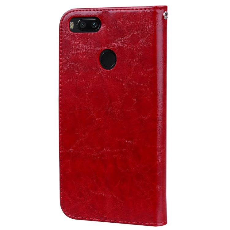 For Xiaomi Mi A1 & 5X Business Style Oil Wax Texture Horizontal Flip Leather Case with Holder & Card Slots & Wallet & Lanyard