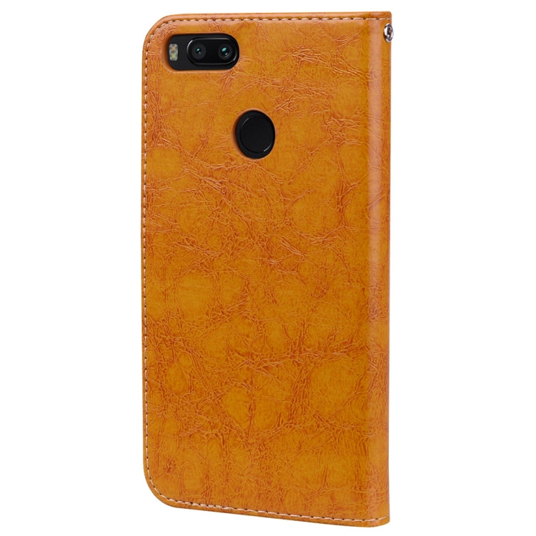 For Xiaomi Mi A1 & 5X Business Style Oil Wax Texture Horizontal Flip Leather Case with Holder & Card Slots & Wallet & Lanyard