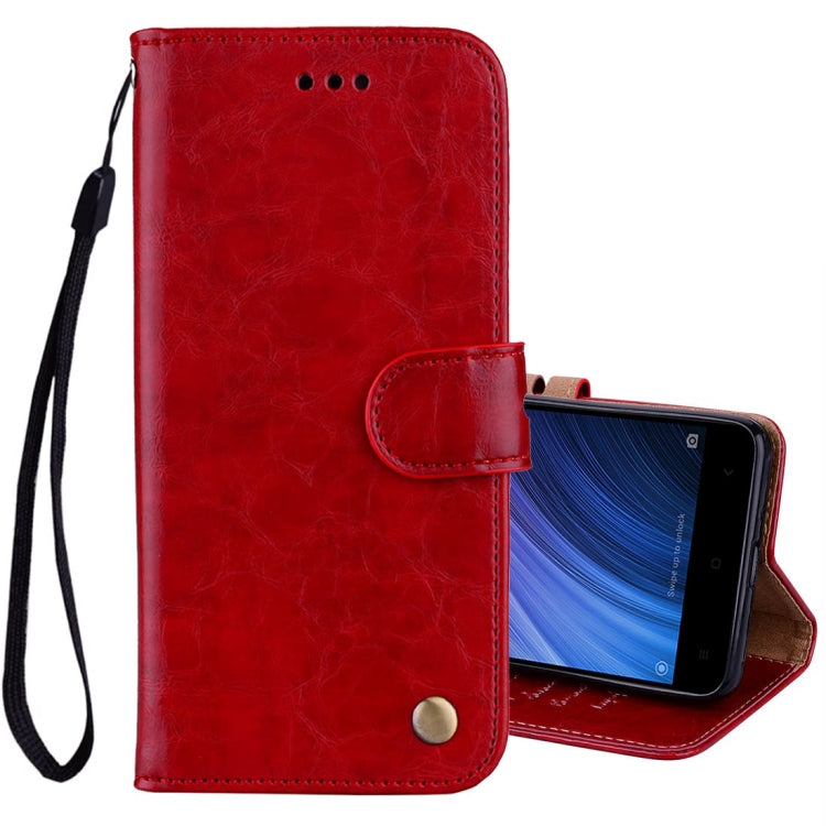 For Xiaomi Redmi 4A Business Style Oil Wax Texture Horizontal Flip Leather Case with Holder & Card Slots & Wallet & Lanyard