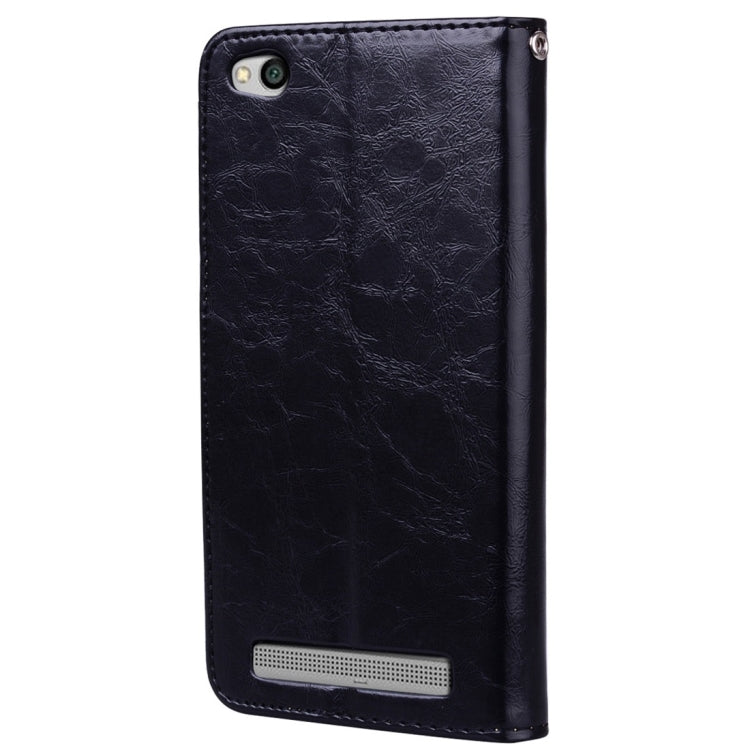 For Xiaomi Redmi 5A Business Style Oil Wax Texture Horizontal Flip Leather Case with Holder & Card Slots & Wallet & Lanyard
