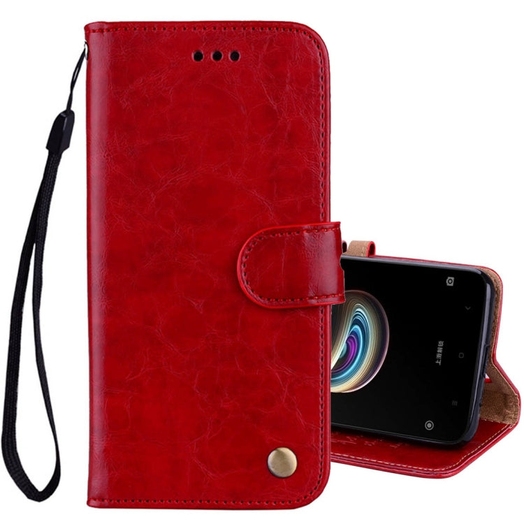 For Xiaomi Redmi 5A Business Style Oil Wax Texture Horizontal Flip Leather Case with Holder & Card Slots & Wallet & Lanyard
