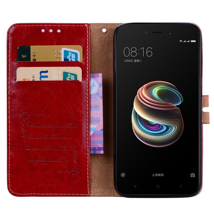 For Xiaomi Redmi 5A Business Style Oil Wax Texture Horizontal Flip Leather Case with Holder & Card Slots & Wallet & Lanyard