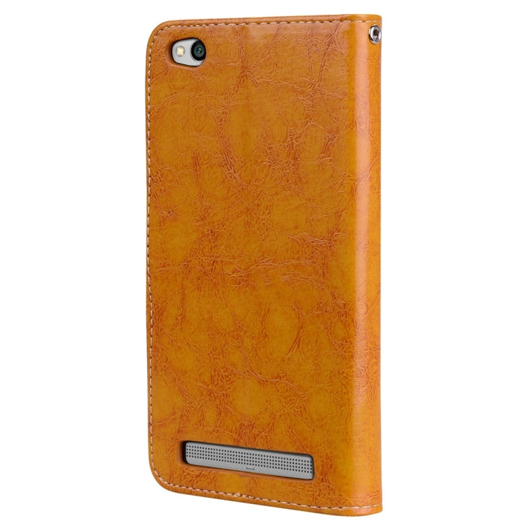 For Xiaomi Redmi 5A Business Style Oil Wax Texture Horizontal Flip Leather Case with Holder & Card Slots & Wallet & Lanyard