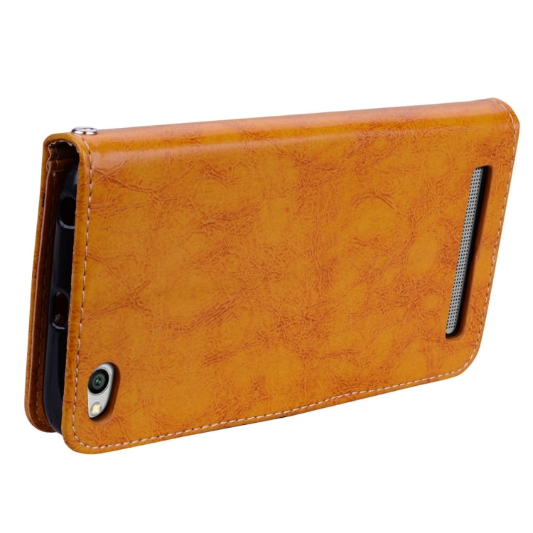 For Xiaomi Redmi 5A Business Style Oil Wax Texture Horizontal Flip Leather Case with Holder & Card Slots & Wallet & Lanyard