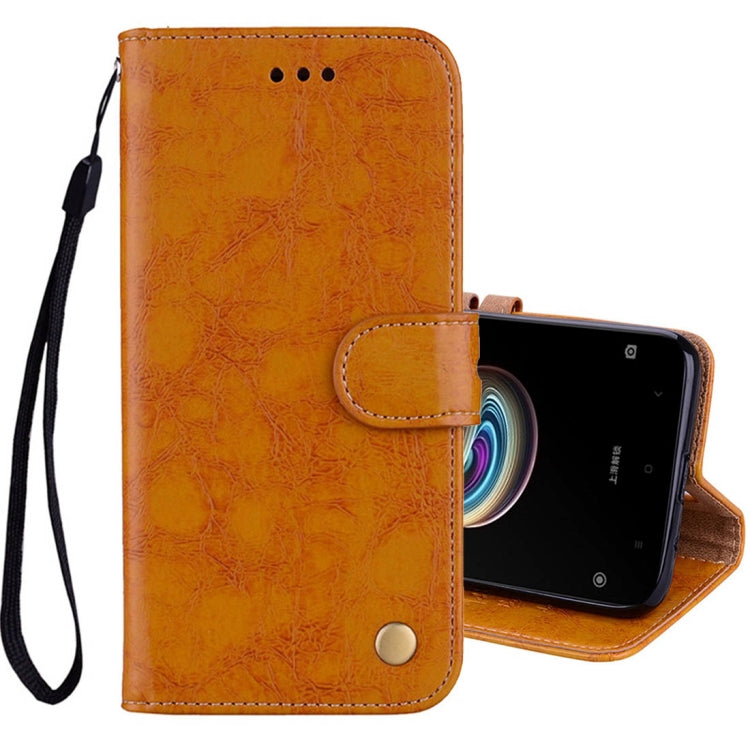 For Xiaomi Redmi 5A Business Style Oil Wax Texture Horizontal Flip Leather Case with Holder & Card Slots & Wallet & Lanyard