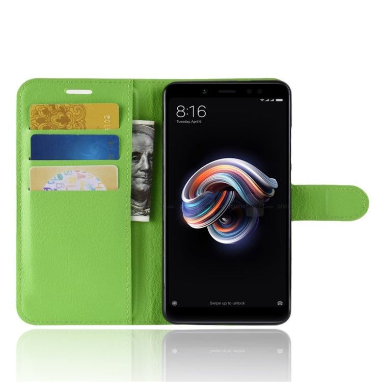 For Xiaomi Redmi Note 5 Pro Litchi Texture Horizontal Flip Protective Leather Case with Holder & Card Slots & Wallet