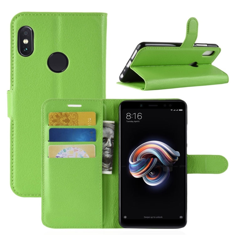 For Xiaomi Redmi Note 5 Pro Litchi Texture Horizontal Flip Protective Leather Case with Holder & Card Slots & Wallet